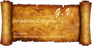 Grünblatt Vince névjegykártya